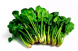 Bunches of fresh spinach