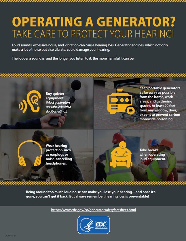 Operating a generator? Take care to protect your hearing!