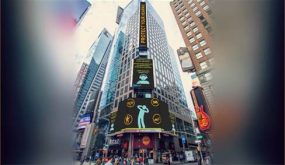 view of second hearing loss informercial in times square