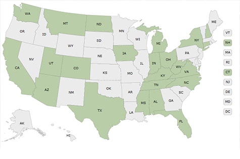 CASPER interactive map - USA map showing CASPER locations