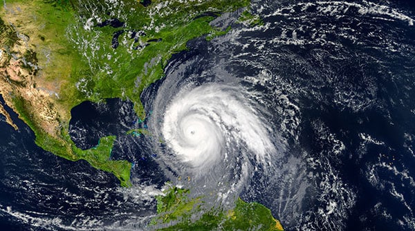 Tropical hurricane approaching the USA. Elements of this image are furnished by NASA.
