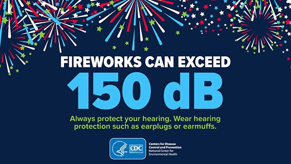 Fireworks can exceed 150 dB. Always protect your hearing. Wear hearing protection such as earplugs or earmuffs.