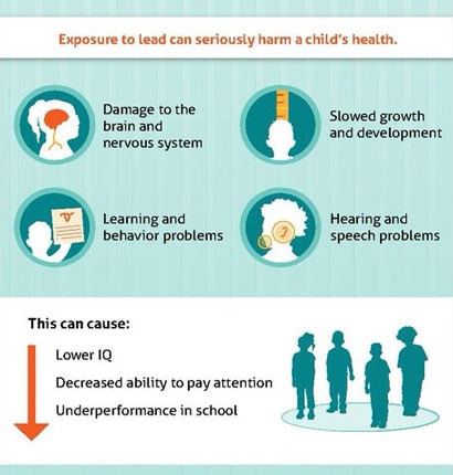 Exposure to Lead can Seriously Harm a Child’s Health Infographic