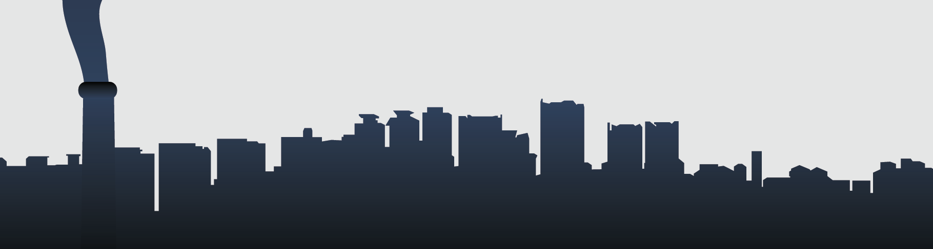 vector graphic of building skyline with air pollution