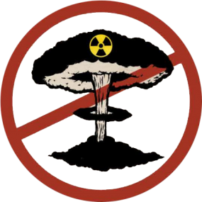 vector graphic of an atomic blast with a no symbol over it