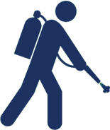 vector graphic of a person spraying pesticide