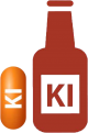 vector graphic representation of Potassium Iodide (KI) pill and liquid