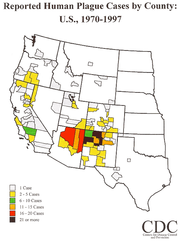 Figure 4.14. Reported Human Plague Cases (1970–1997)