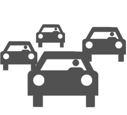 cars evacuating icon
