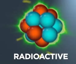 illustration of radioactive atom