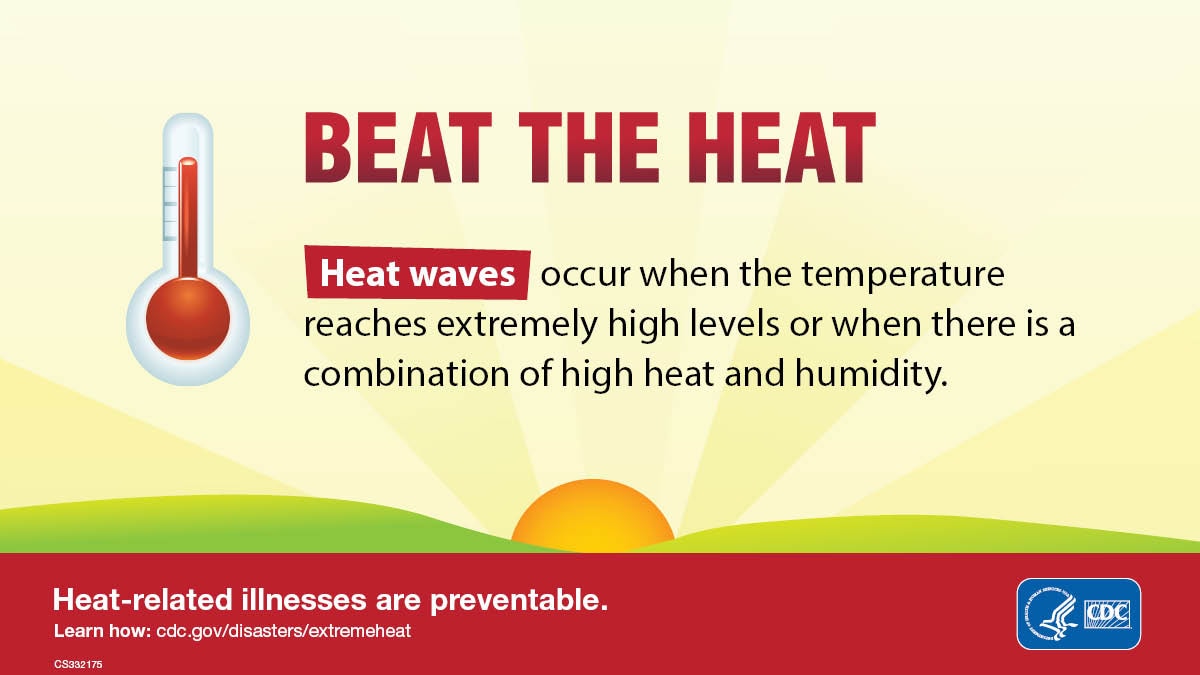 Heat waves occur when the temperature reaches extremely high levels or when there is a combination of high heat and humidity.