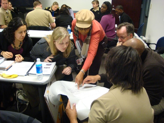 Students participate in an exercise during the EHTER course held at CDC’s Chamblee Campus in March 2010.