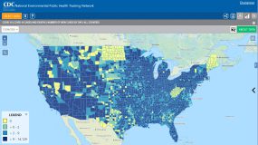 Tracking Network Data Explorer tool showing a U.S. county map