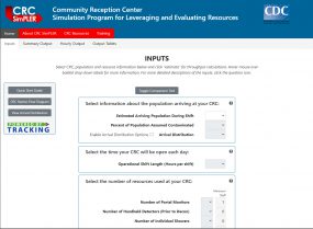 Screenshot of CDC's CRC SimPLER tool for radiation emergencies