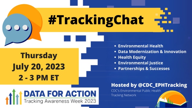 Informational Graphic: #TrackingChat Thursday July 20, 2023; 2-3PM ET - Data for Action
