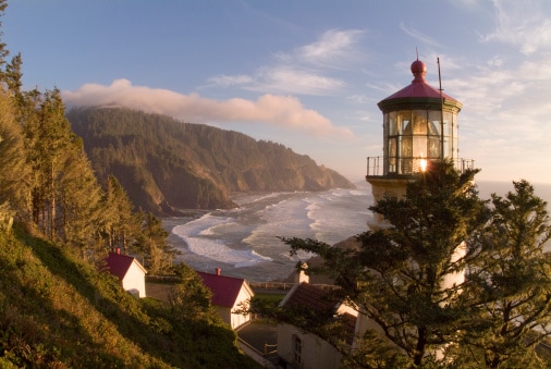 Oregon coastline and lighthouse