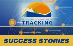 Sun graphic with text "Environmental Public Health Tracking Success Stories"