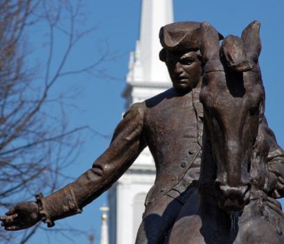 Paul Revere statue in Massachusetts