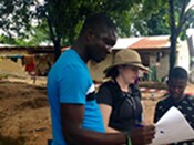 CDC Epidemic Intelligence Service Officer Dr. Katharine Benedict (CDC; EIS 2015) assists with Ebola prevention efforts in Sierra Leone, 2015. 