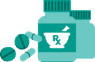 Illustration of prescription Rx bottle