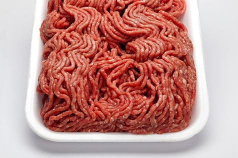 Photo of raw ground beef.