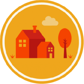 Icon of a home labeled: Communities.