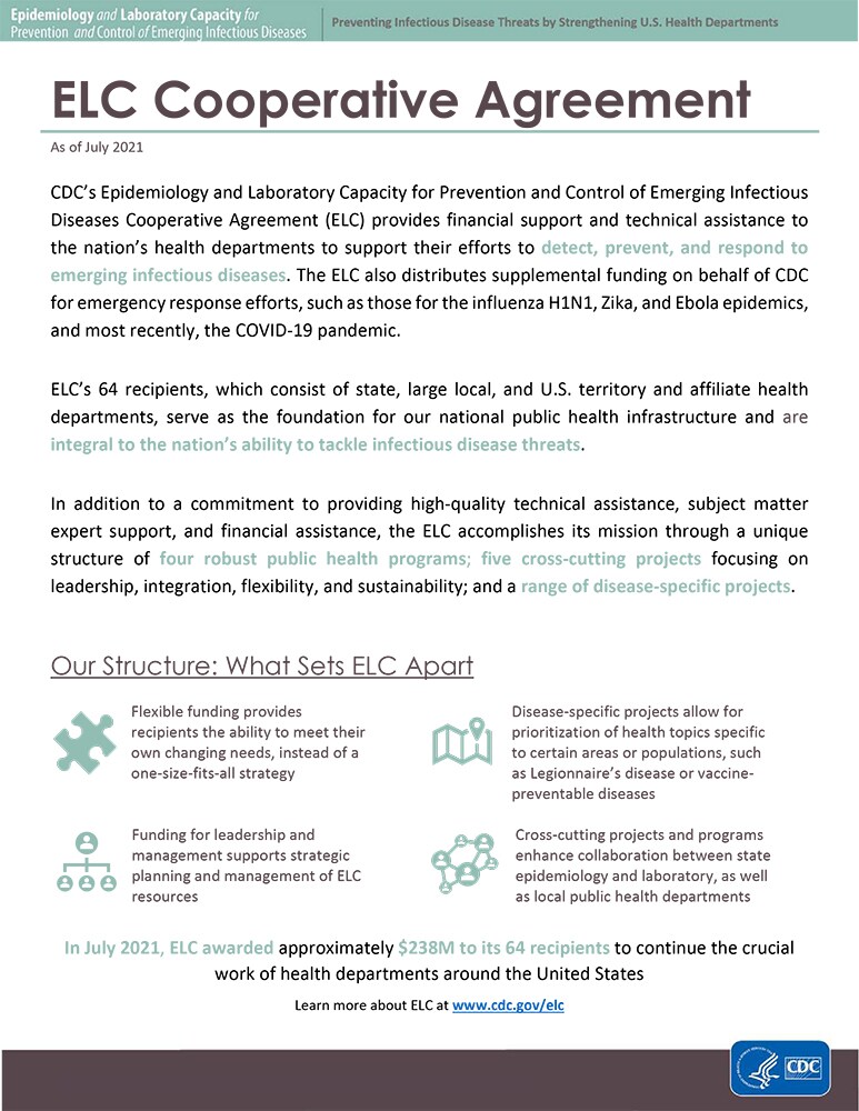 ELC Cooperative Agreement fact sheet cover