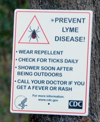 Photo of Sign: Prevent lyme disease tips