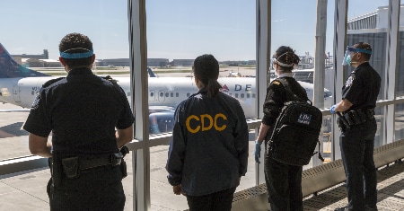 CDC workers at airport