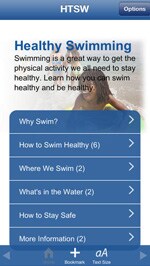  Thumbnail image of a screenshot from the Healthy Swimming mobile app