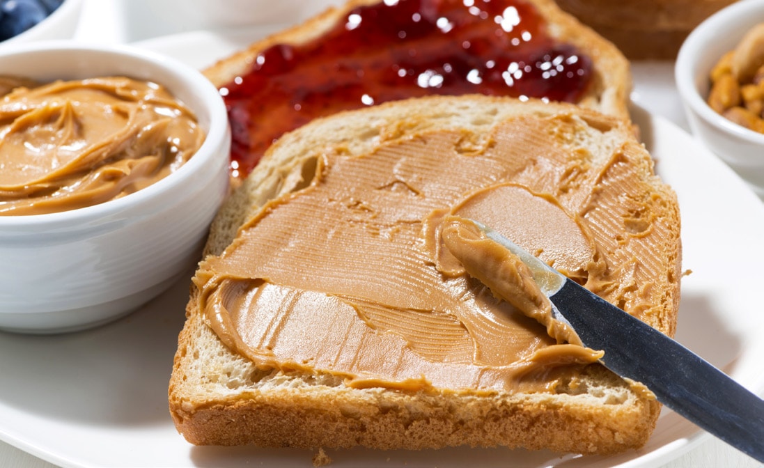 toast with peanut butter and jam