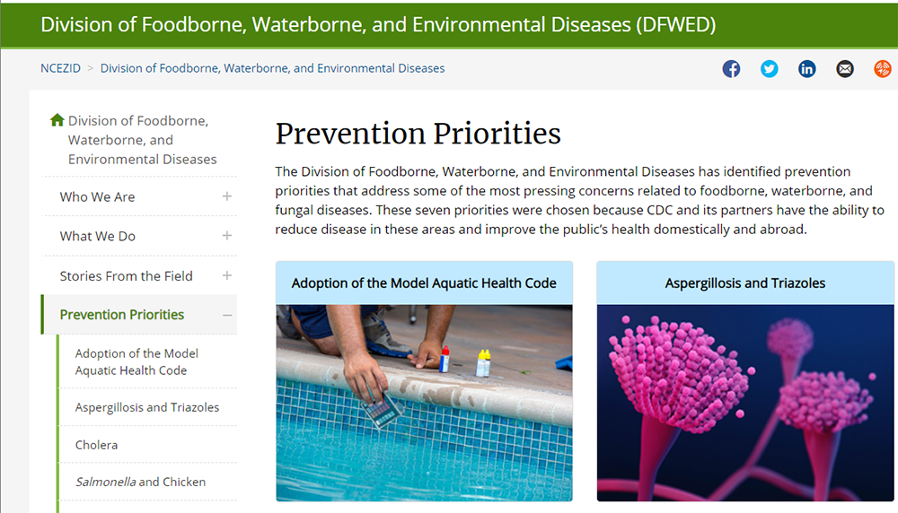 Prevention Priorities Website screenshot
