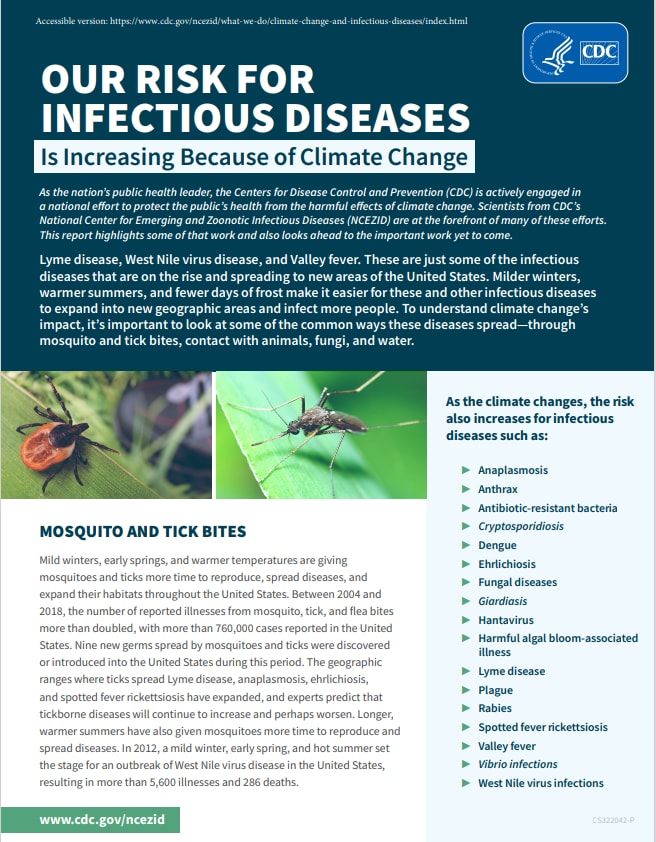 Our Risk For Infectious Diseases Climate Change Report