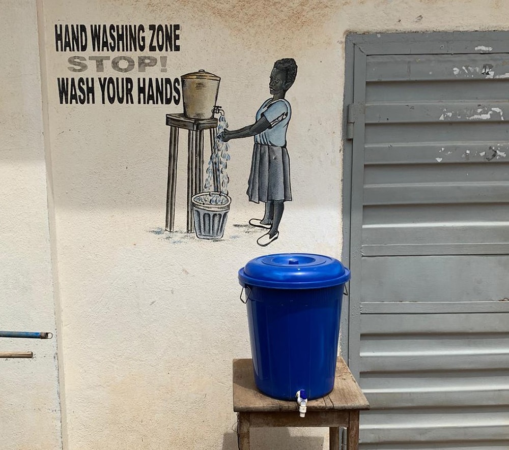 Hand washing station in Sierra Leone