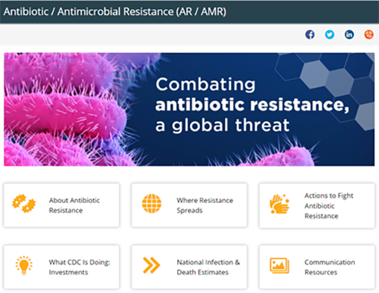 Antibiotic/Antimicrobial Resistance website screenshot