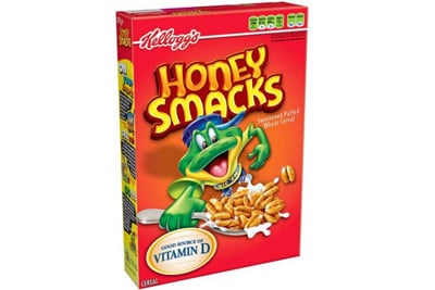 Box of Honey Smacks cereal