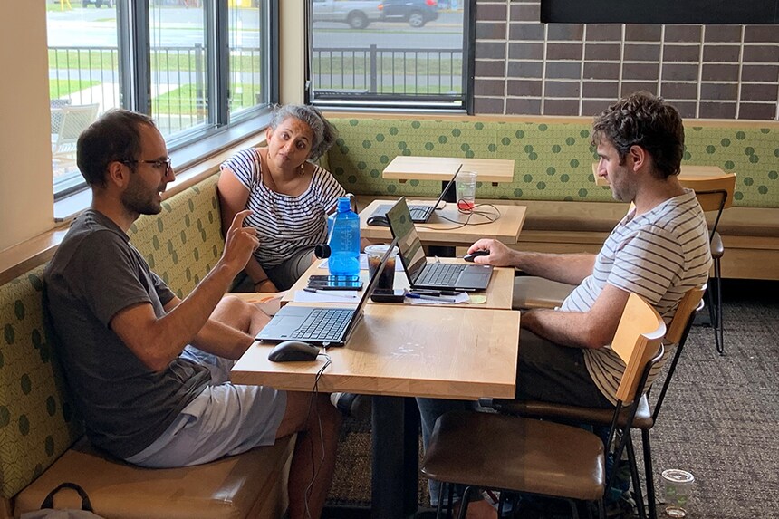 Epi-Aid team in Delaware working from their second office at Panera