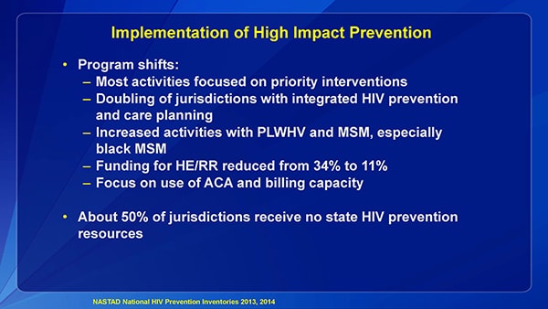 Implementation of High Impact Prevention
