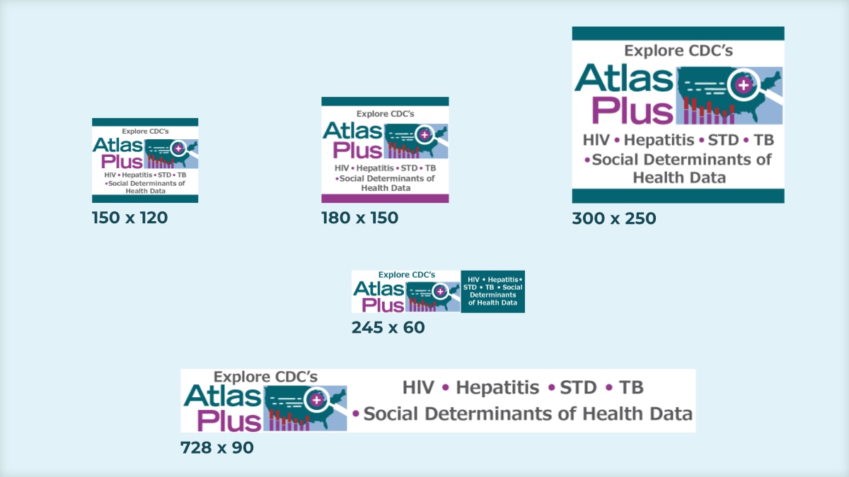 Examples of the AtlasPlus buttons that can be added to websites