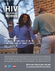 Small campaign image from HIV Treatment Works depicting Angie (Loganville, GA) who has been living with HIV since 1995.