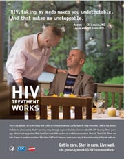 Small campaign image from HIV Treatment Works depicting Aaron (St. Louis, MO) who has been living with HIV since 2011.