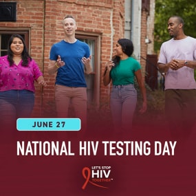 2 women and 2 men on a National HIV Testing Day Promotional Graphic