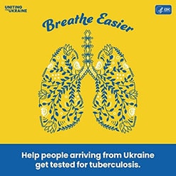 A picture of lungs for a Uniting for Ukraine tuberculosis campaign