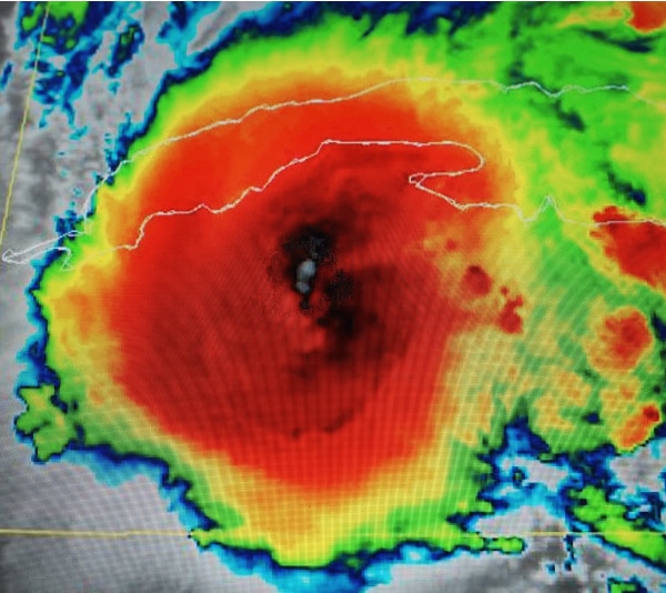 image of hurricane on radar screen