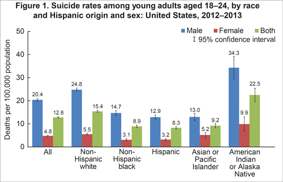 Figure 1 is a bar chart showing the age-adjusted percentage of adults aged 65 and over with osteoporosis at the femur neck or lumbar spine, overall and by sex and race and Hispanic origin, for 2005 through 2010.