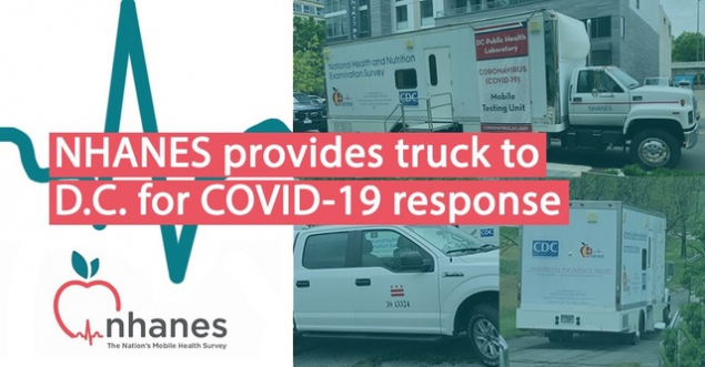 NHANES MEC transfer to DC Image of DC and NHANES MEC trucks