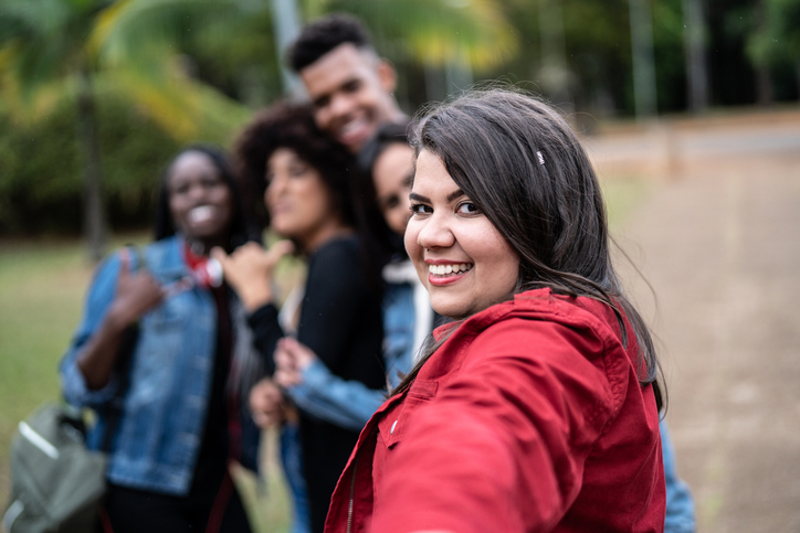Authentic Group of Diverse Friends Taking a Selfie at Park Image of vegetables and stethoscope