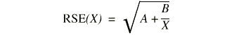 formula for relative standard error of X