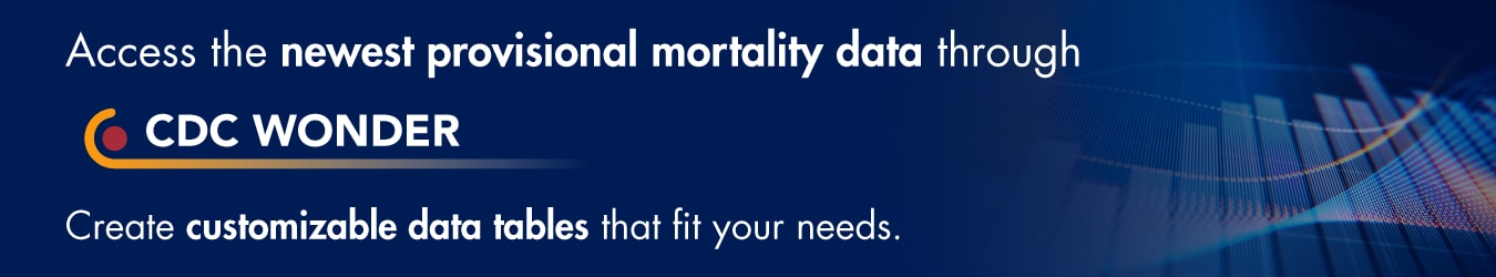 Image of CDC Wonder announcement of new provisional mortality data