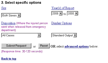 screen capture of nonfatal report option 3